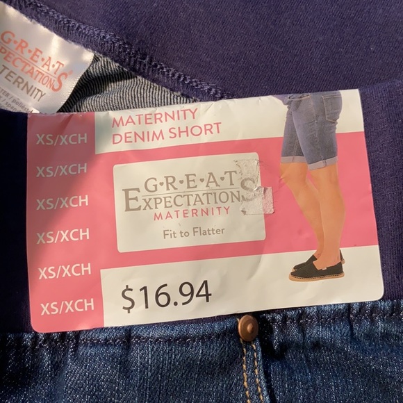 Great Expectations Maternity Denim Shorts Size SX - Picture 4 of 5